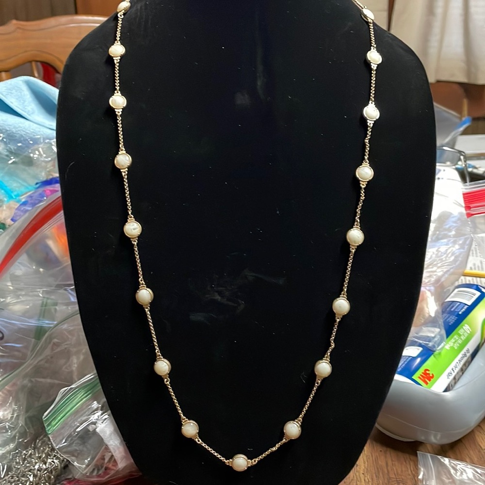 Lia Sophia Beacon matte gold Station necklace